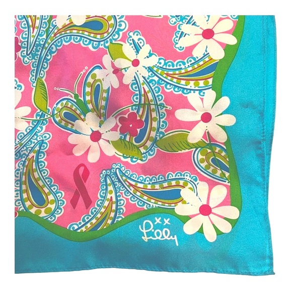 LILLY PULITZER VINTAGE Daisy print with turquoise border 13x28” - Picture 4 of 12